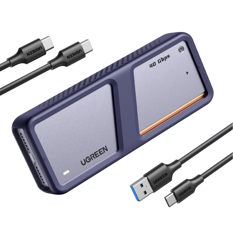 UGREEN Hard Drive Enclosure with Cooling Fan & 2 Cables