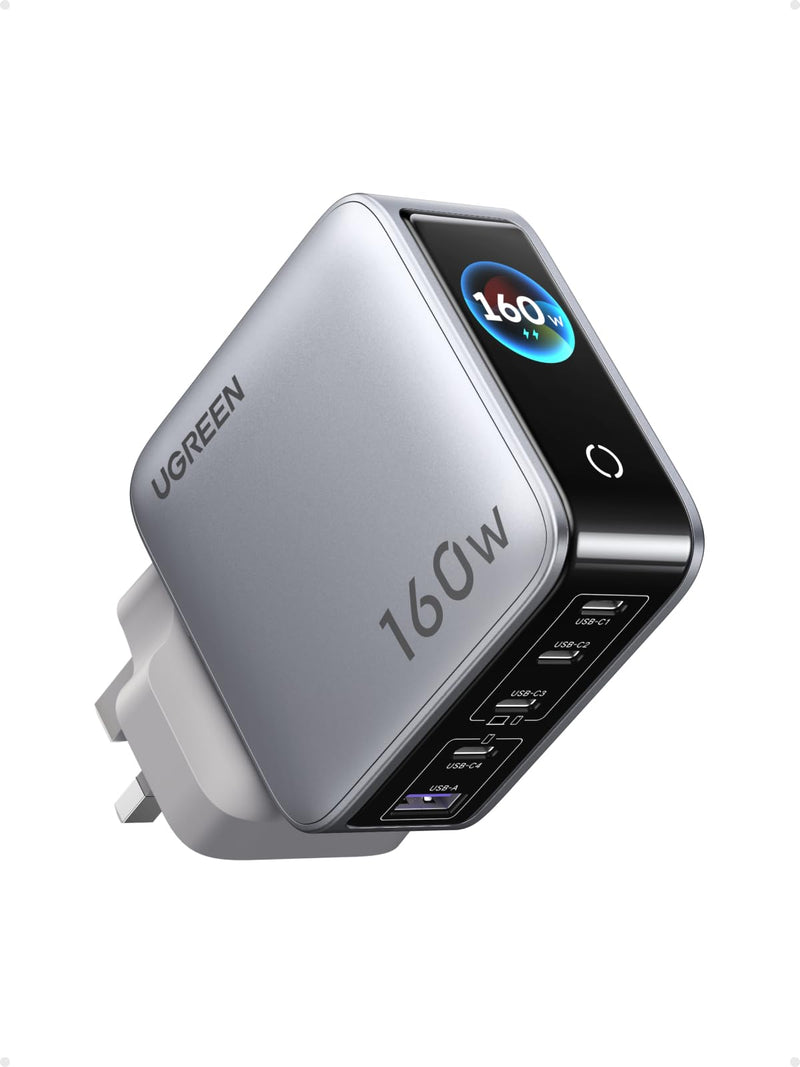 UGREEN Nexode Pro Smart Display Charger (160W, 5-Port, GaN)