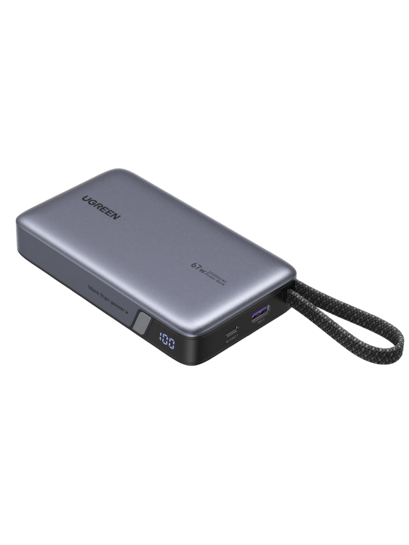 UGREEN Nexode Power Bank (20,000mAh, 67W, Built-in USB-C Cable, 3-in-1)