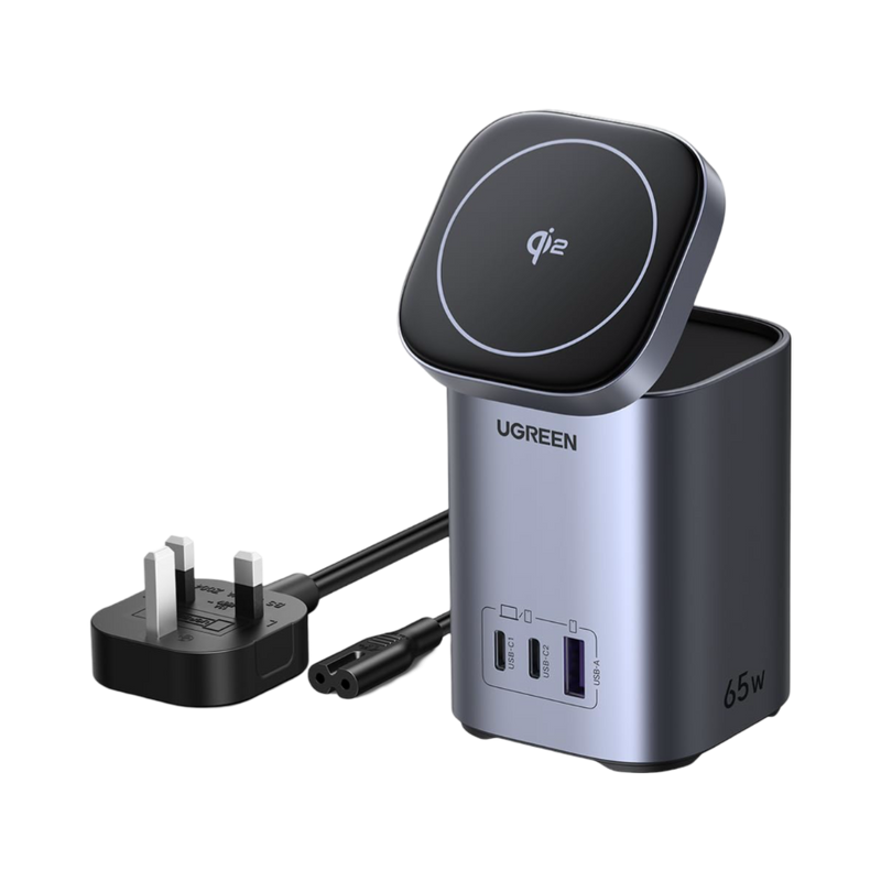 UGREEN 65W 4-Port Power Station with Qi2 Wireless Charging