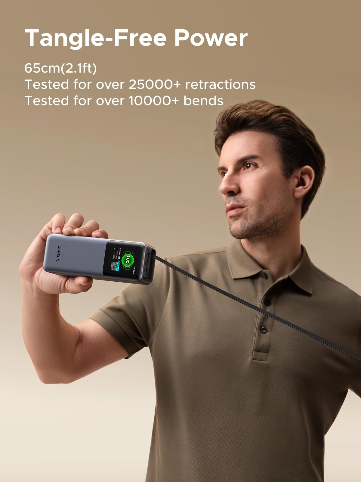 UGREEN Nexode Power Bank 20000mAh 165W with Retractable USB-C