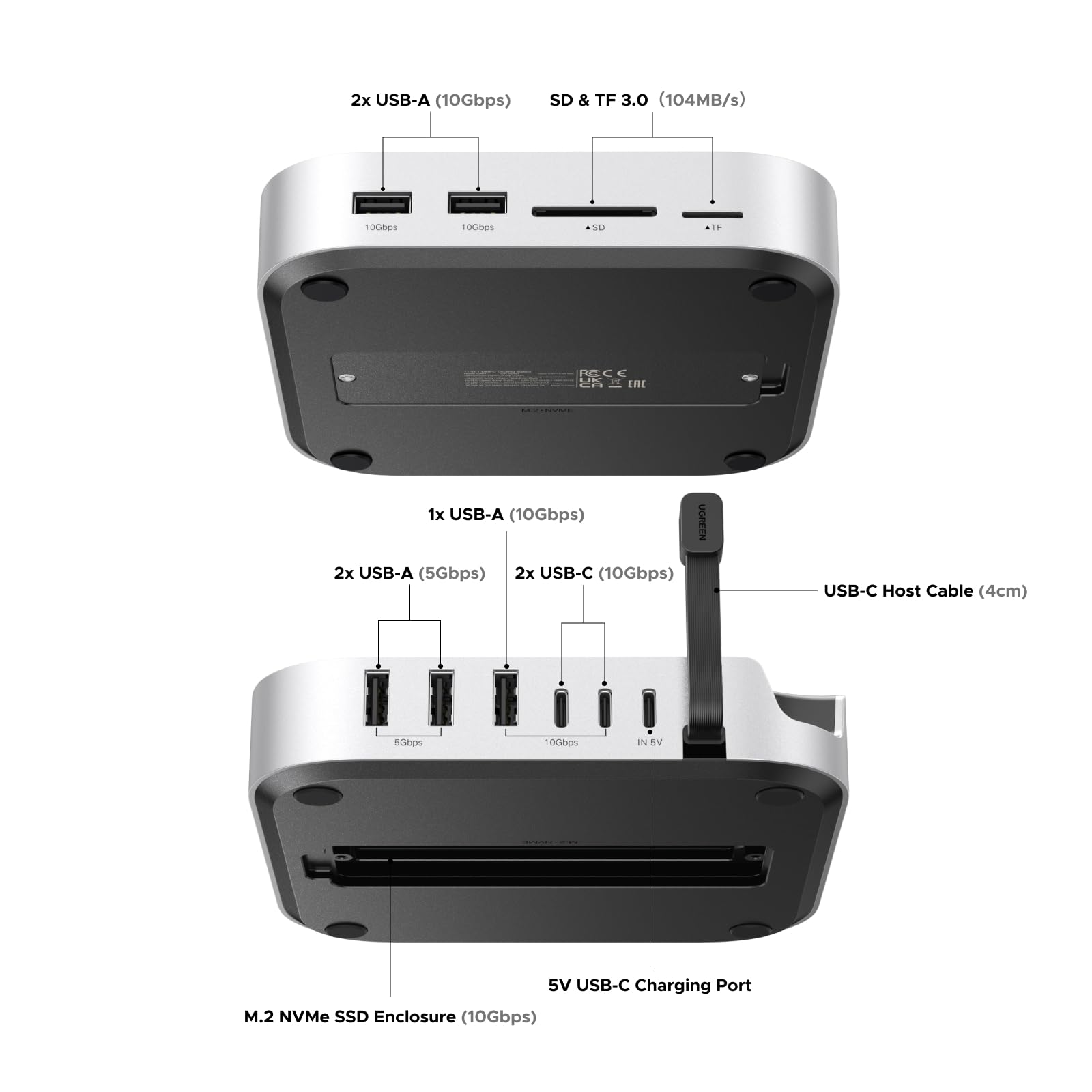 UGREEN Mac miniドッキングステーション UGREEN Mac Mini M4 Dock (11-Port, 8TB, 10Gbps) | UGREEN UK