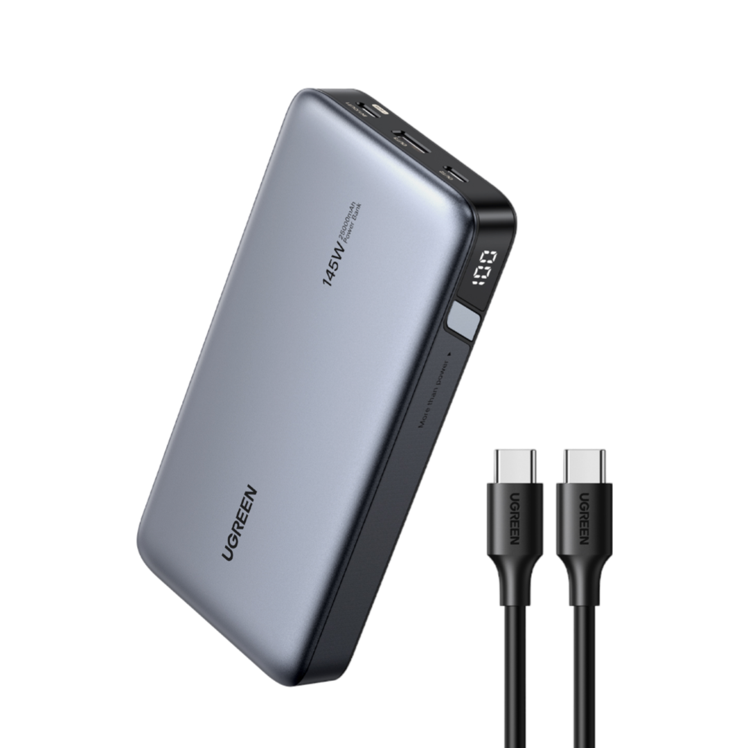  UGREEN 145W Power Bank 25000mAh Portable Charger, Nexode USB C  3-Port PD3.0 Battery Pack Digital Display, Compatible with MacBook Pro,  Laptop, iPhone 15/14/13/12 Series, Samsung, AirPods, and More : Cell Phones