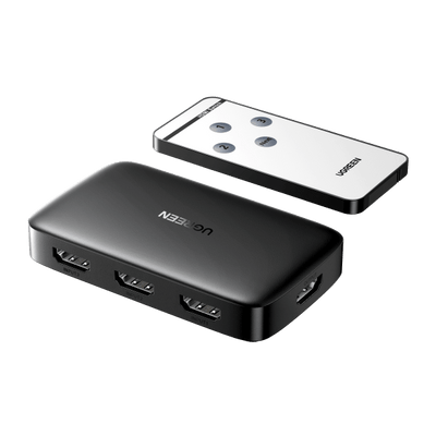 UGREEN 3-IN-1 OUT HDMI Switch - 4K 3D HD, Remote Control