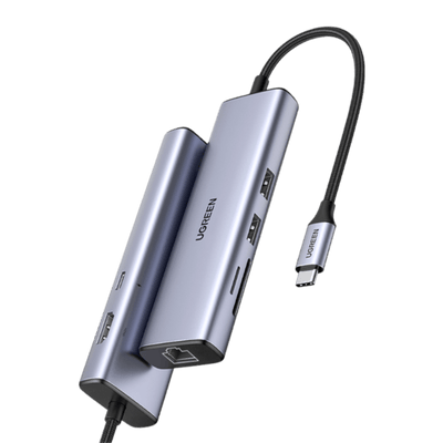 UGREEN 7-IN-1 USB-C Hub (4K@30Hz HDMI, RJ45 Ethernet)