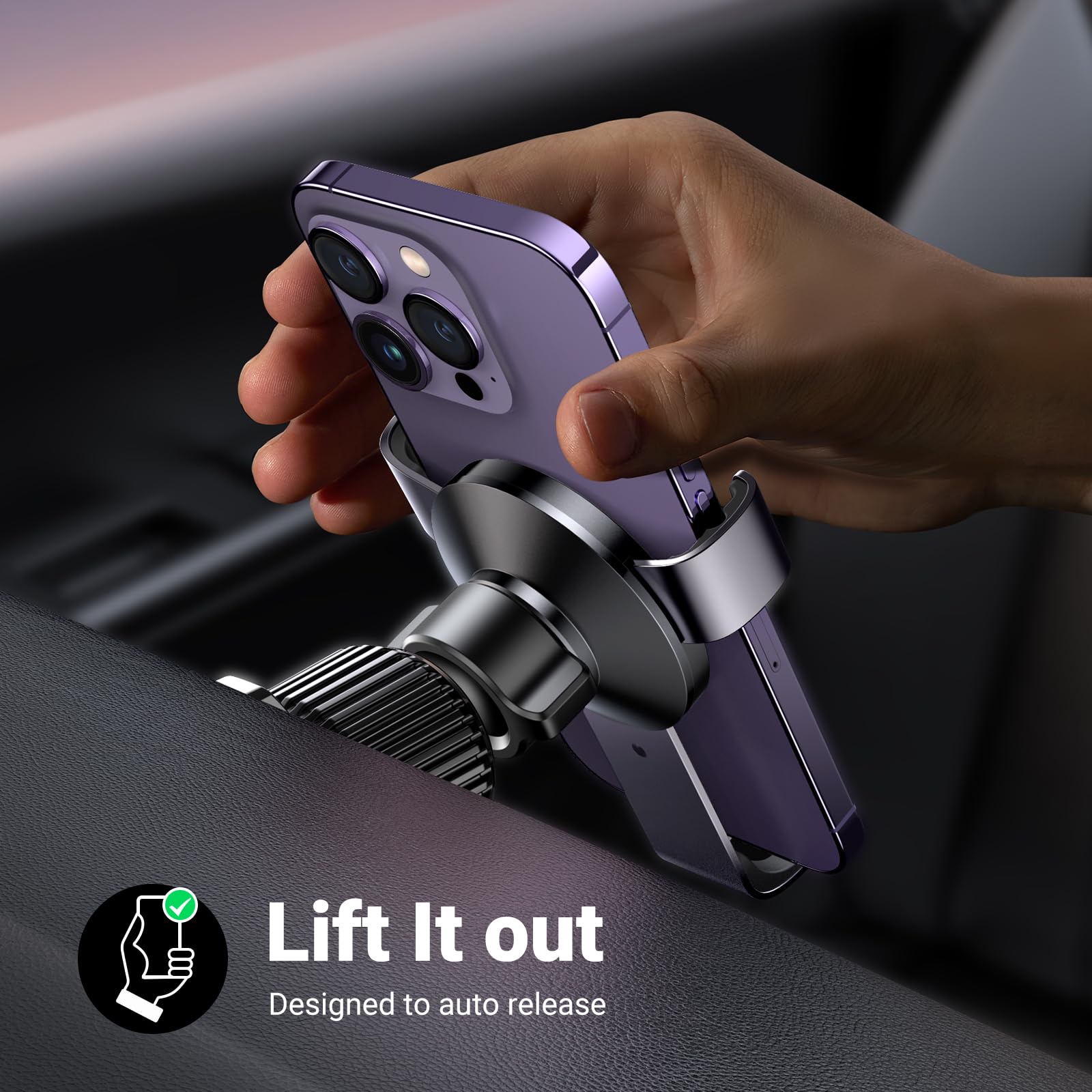 Ugreen Auto Lock & Release Dashboard Car Phone Holder UGREEN