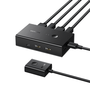 UGREEN 4K@60Hz KVM HDMI Switch for 2 PCs with 4 USB Ports