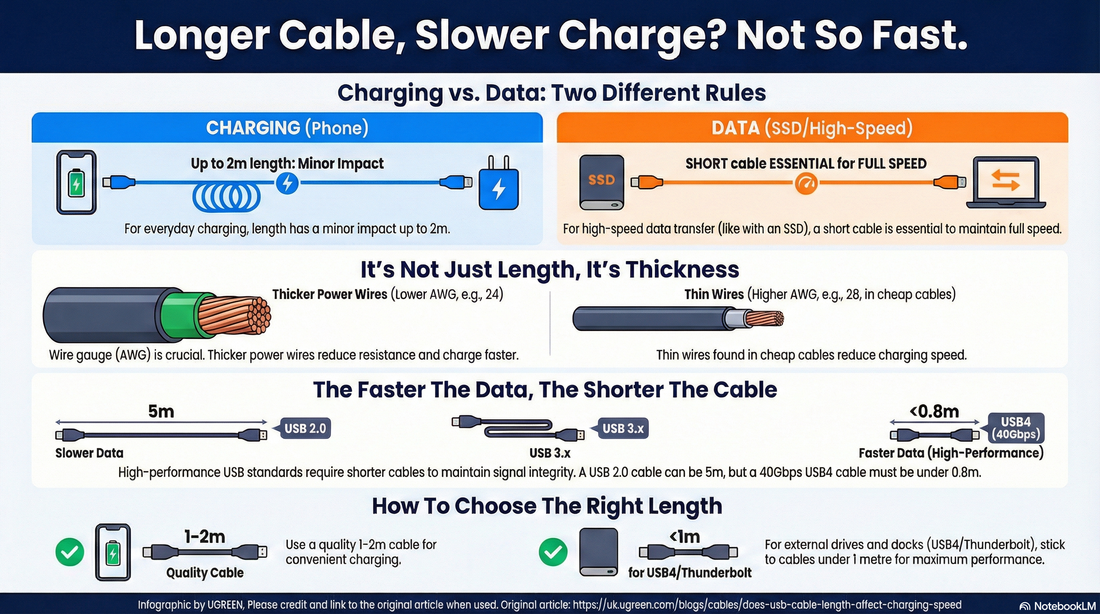 Does USB Cable Length Affect Charging Speed? (What the Data Actually Shows)