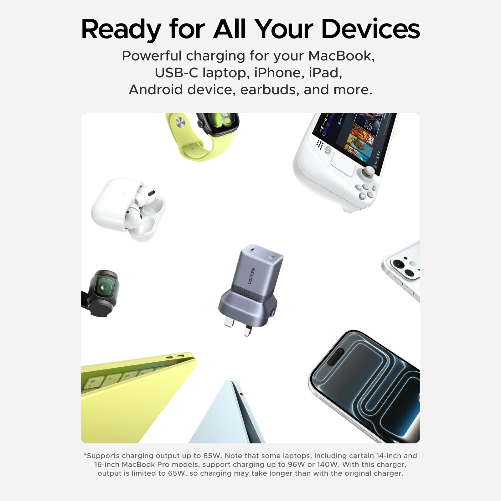 UGREEN Nexode Air USB-C Charger (65W, GaN, Foldable Plug)