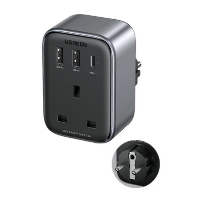 UGREEN Travel Plug Adapter with 4-IN-1 USB Charging Ports