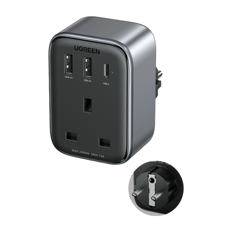 UGREEN Travel Plug Adapter with 4-IN-1 USB Charging Ports
