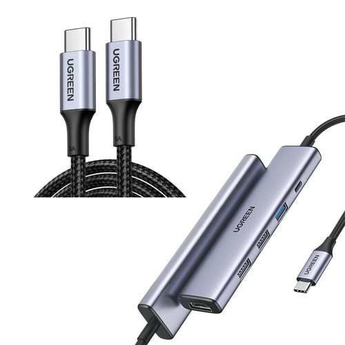 UGREEN Bundle Sale:  Revodok 5-IN-1 Hub+100W USB-C Cable (1.6ft)