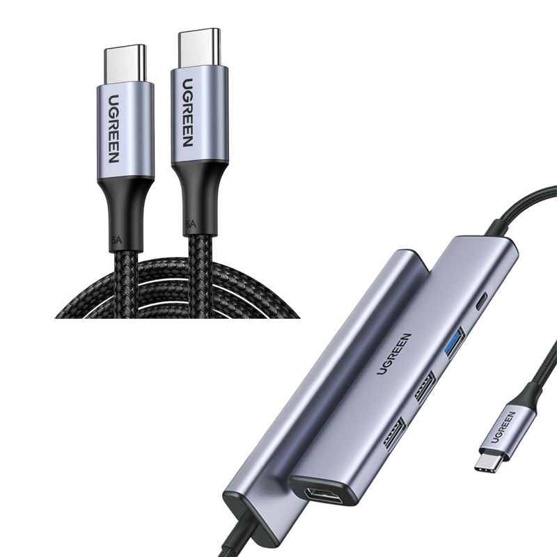 UGREEN Bundle Sale:  Revodok 5-IN-1 Hub+100W USB-C Cable (1.6ft)