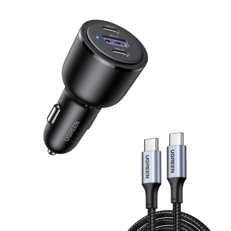 UGREEN Bundle Sale: 69W Car Charger+100W USB-C Cable (3.2ft)