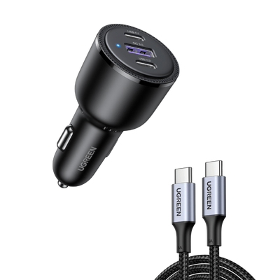 UGREEN Bundle: 69W Fast Car Charger + 100W USB-C Charger Cable (3.2ft)