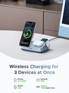UGREEN MagFlow 3-in-1 Magnectic Wireless Desktop Charger 25W