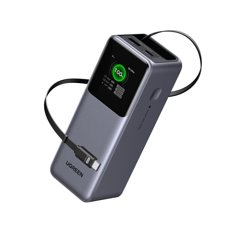 UGREEN Nexode Power Bank 20000mAh 165W with Retractable USB-C Cable