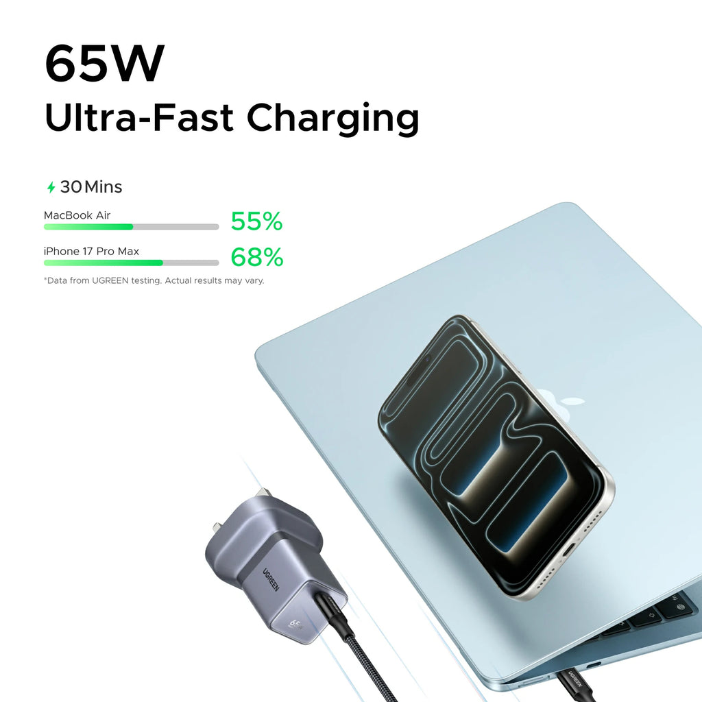 UGREEN Nexode Air USB-C Charger (65W, GaN, Foldable Plug)