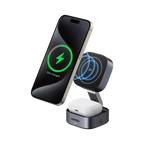 UGREEN MagFlow 2-in-1 Wireless Charger (Qi2 15W, MagSafe, Foldable) 