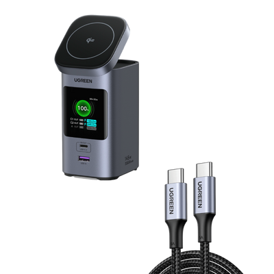 UGREEN Bundle Sale: 20000mAh Qi2 Power Bank+100W USB-C Cable (3.2ft)