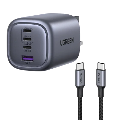 UGREEN Charging Bundle: 100W 4-Port Charger + USB-C Cable