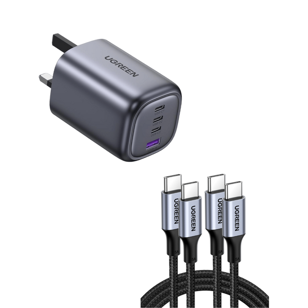 UGREEN Bundle: Nexode 100W GaN Charger + 100W USB-C Cable*2 (3.2ft)