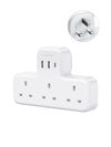 UGREEN Plug Extension Socket, 3 Way Wall Plug Extender with USB Ports(2A1C)