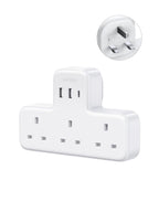 UGREEN Plug Extension Socket, 3 Way Wall Plug Extender with USB Ports(2A1C)