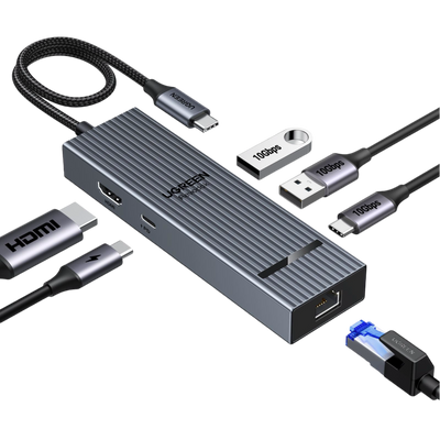 UGREEN Revodok 6-IN-1 USB-C Hub Ethernet, 4K@60Hz HDMI Display