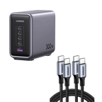 UGREEN Bundle Sale: 300W 5 Ports Charger+100W USB-C Cable*2 (3.2ft)
