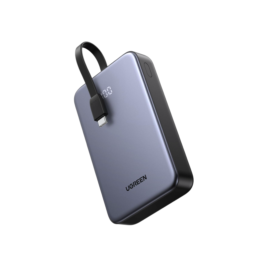 Power Bank 20000mAh 22.5W Built USB C Cable