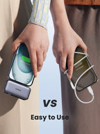 UGREEN Power Bank (5000mAh 22.5W, Mini, Cable Free) works as a plug-in portable charger that connects directly to your phone without cables, offering a cleaner, hassle-free alternative to traditional wired power banks.