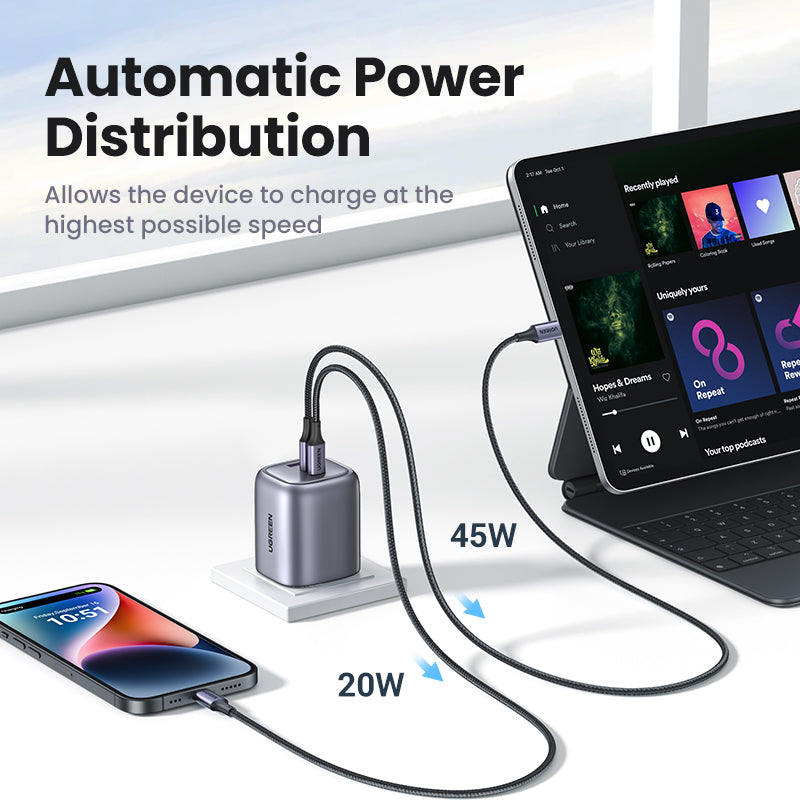 UGREEN Nexode 65W 3-Port Charger with Foldable Plug