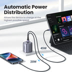 UGREEN Nexode 65W 3-Port Charger with Foldable Plug