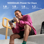 UGREEN Uno Magnetic Wireless Power Bank 10000mAh 7.5W is a portable charger that offers reliable 10000mAh power capacity, delivering multiple charges for iPhone 16, iPhone 15, iPhone 15 Pro, and iPhone 15 Pro Max to support all-day mobile use.