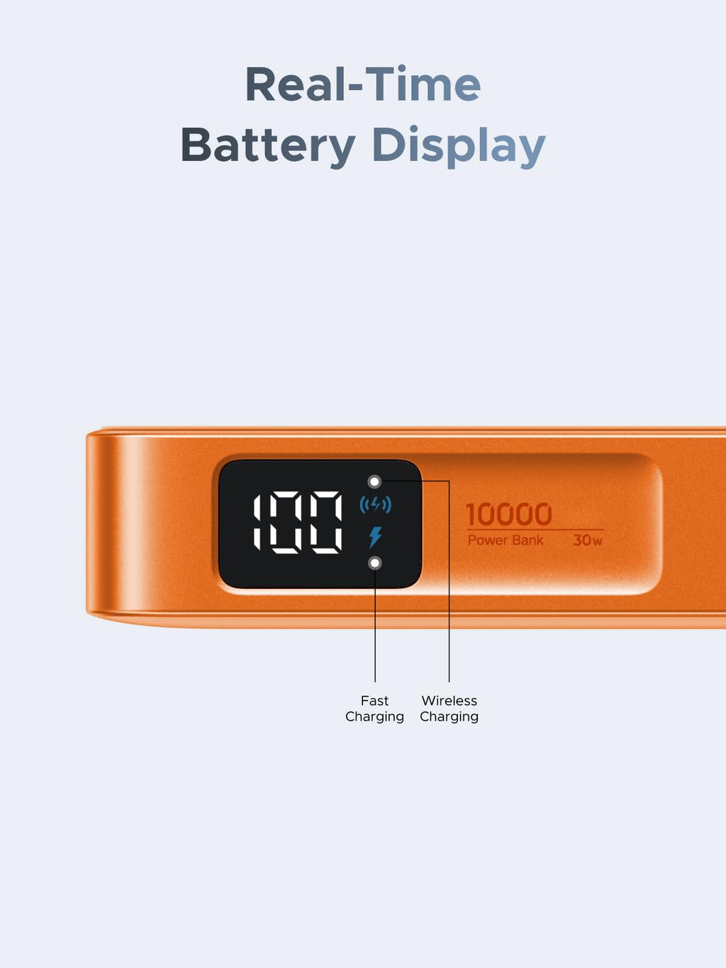 UGREEN MagFlow 10000mAh Qi2 25W MagSafe Power Bank Built-in Cable (Orange)