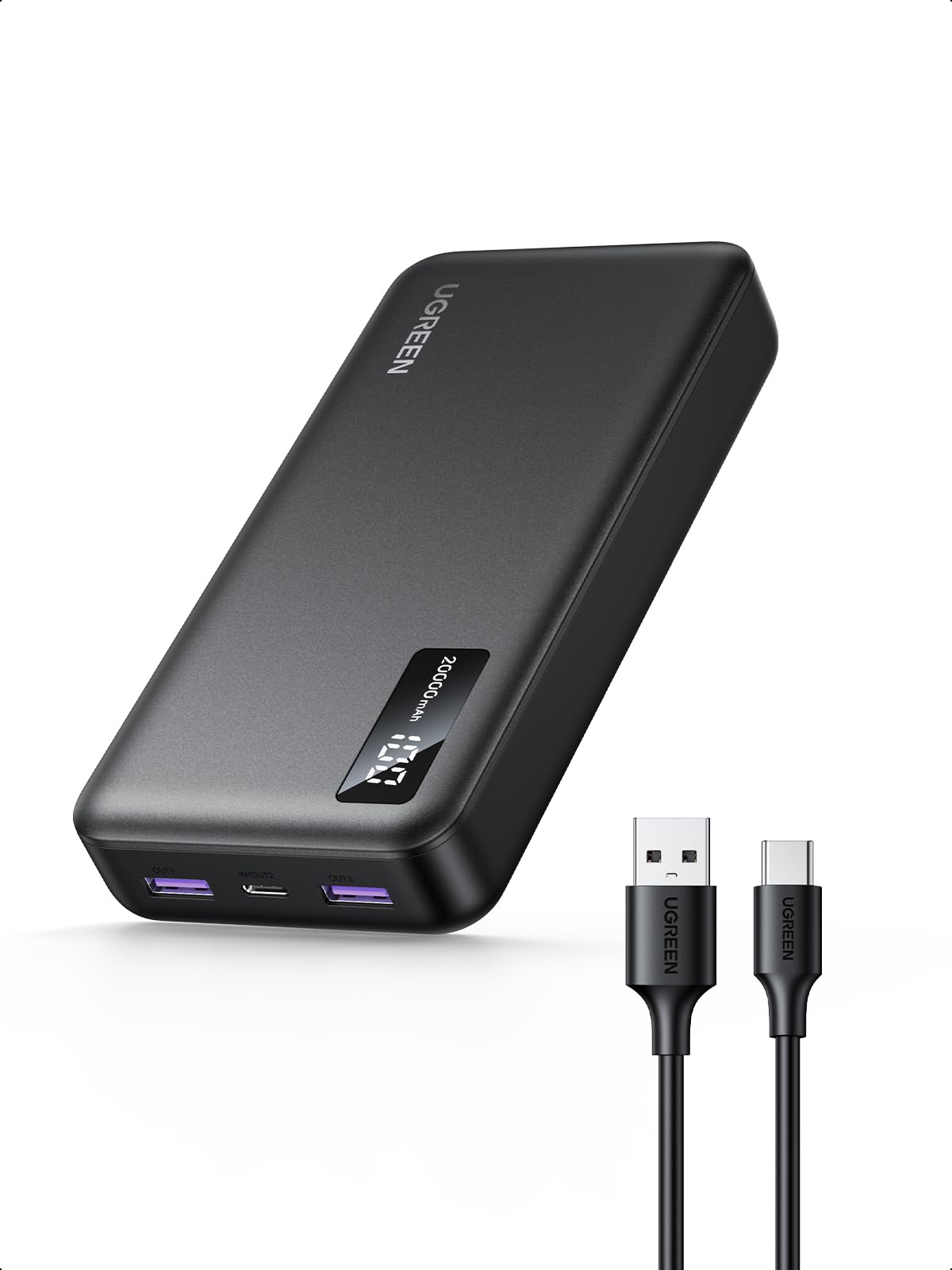 UGREEN Nexode 20000mAh PD 20W QC Power Bank Built-in Cable