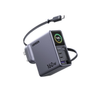 UGREEN Nexode Pro Smart Display Charger (160W, 4-Port, GaN, Retractable Cable, App Control)