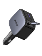UGREEN Nexode Car Charger 145W with Retractable USB-C Cable