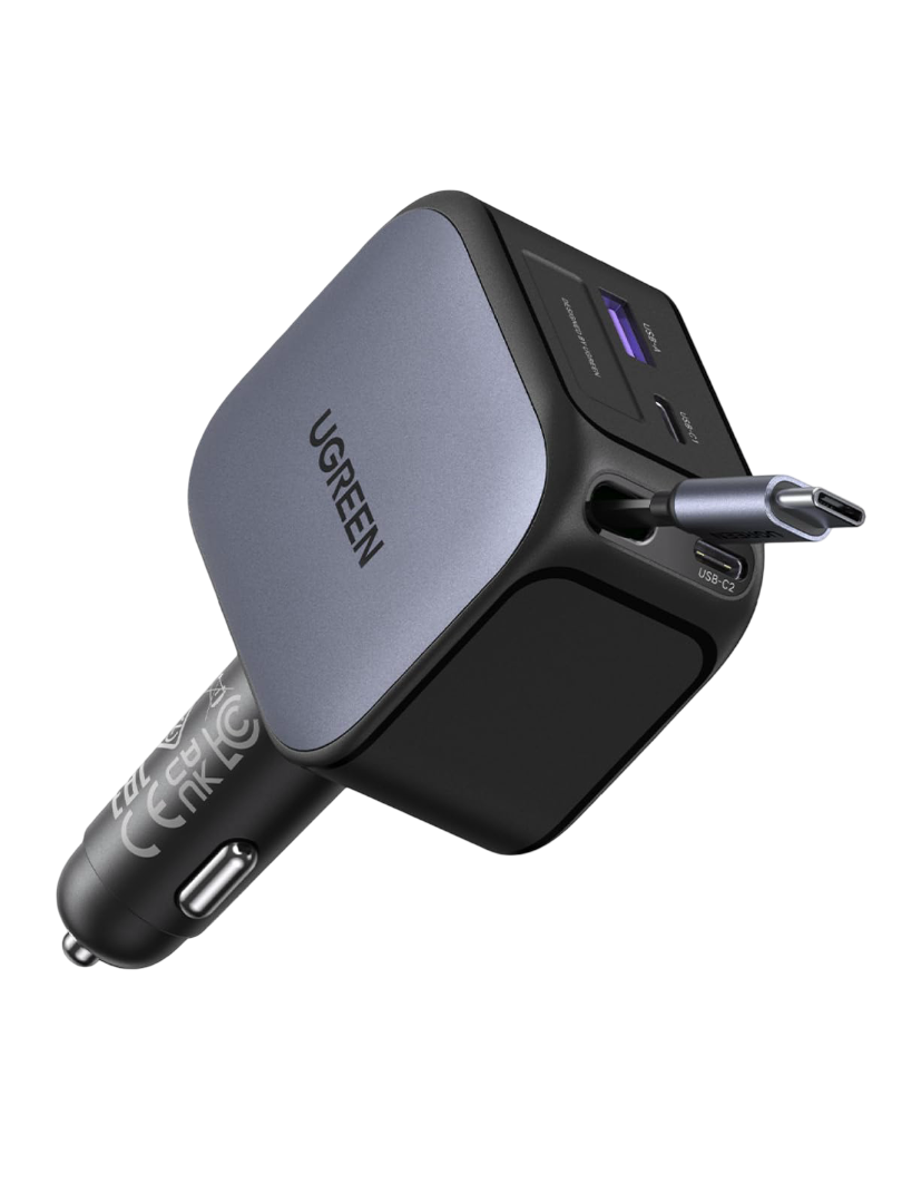 Nexode Car Charger 145W Retractable USB C Cable