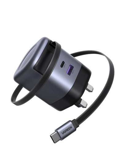UGREEN Nexode 65W Charger with Retractable USB-C Cable