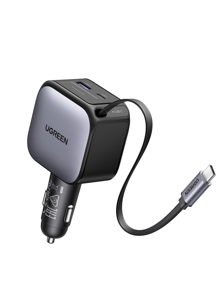 UGREEN Nexode Car Charger 60W with Retractable USB-C Cable - UGREEN UK