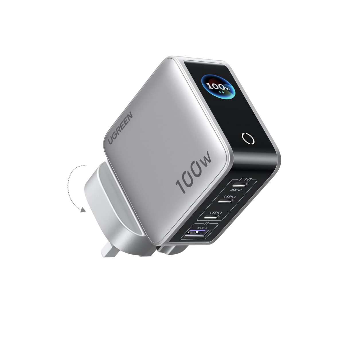 UGREEN Nexode Pro Smart Display Charger (100W, 4-Port, GaN)