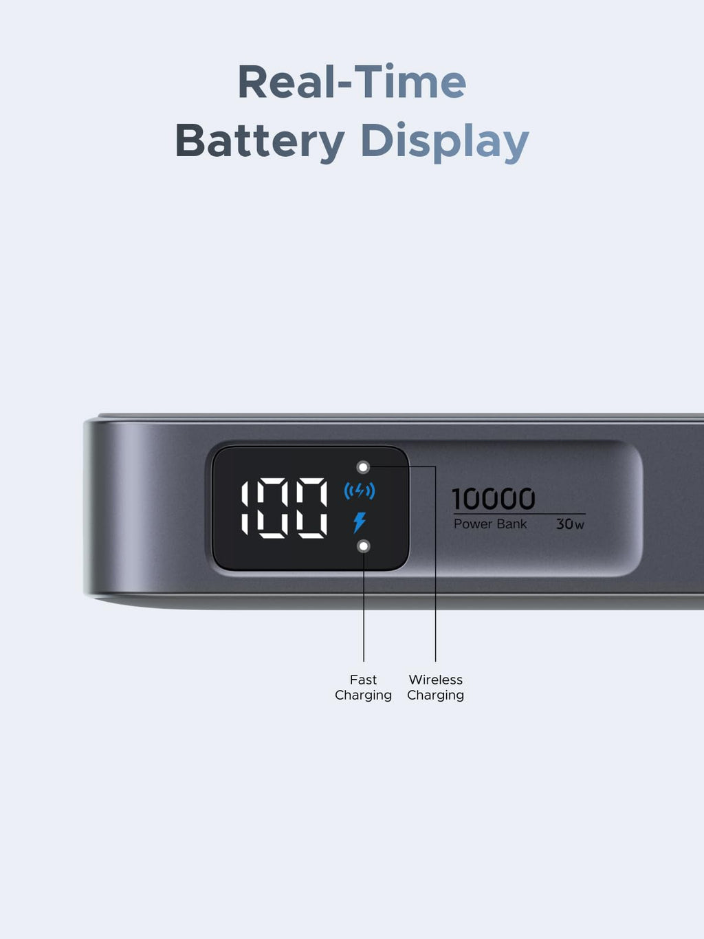 UGREEN MagFlow 10000mAh Qi2 25W MagSafe Power Bank Built-in Cable (Grey)