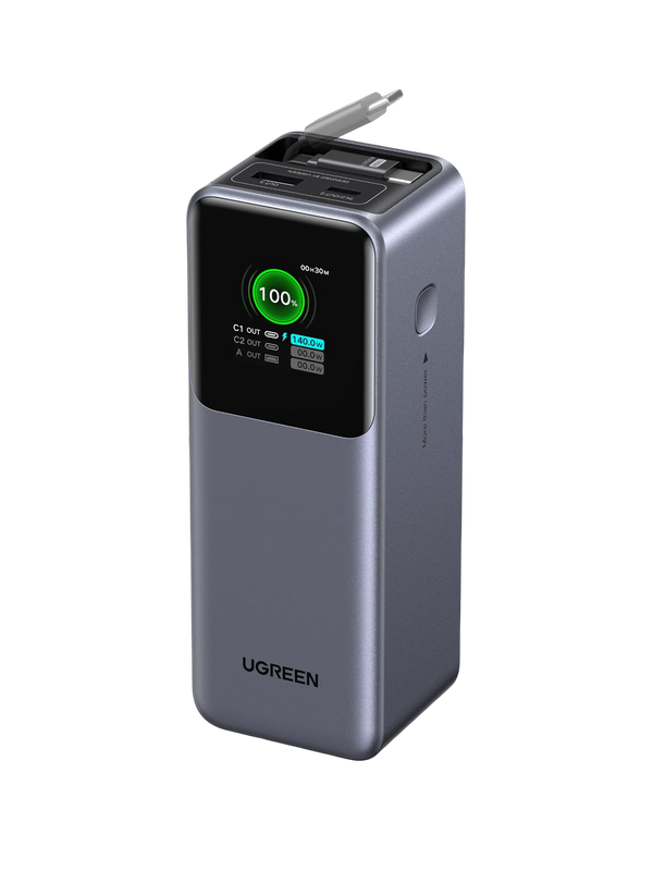 UGREEN Nexode Power Bank 20000mAh 165W with Retractable USB-C Cable