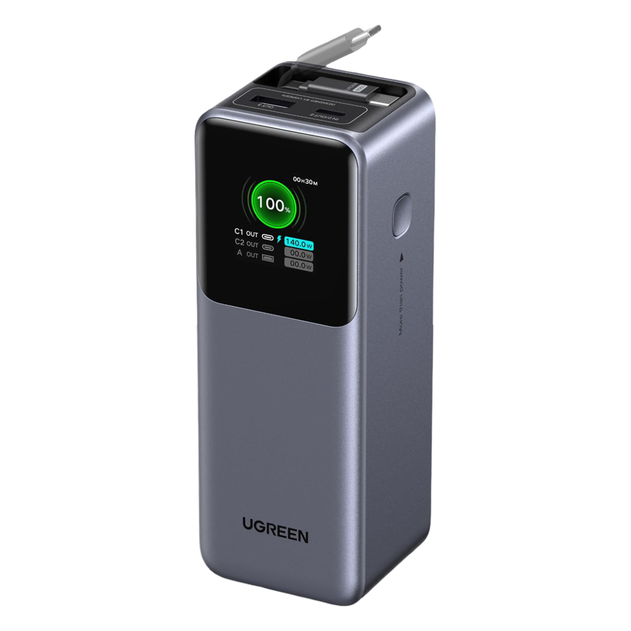 UGREEN Nexode Power Bank 20000mAh 165W with Retractable USB-C Cable