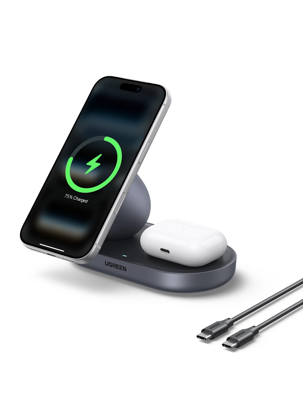 Zapix Qi2 Certitied 15W MagSafe Charger Compatible 2 1 Wireless Charger Stand Magnetic Charging Station Compatible iPhone 17 16 15 14 13 12 AirPods 4 3 2 Pro 3 2