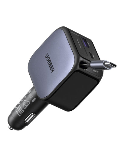 UGREEN Nexode Car Charger 90W with Retractable USB-C Cable