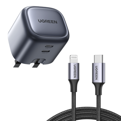 Ugreen Charging Bundle: Nexode 45W GaN Charger + MFi USB-C to Lightning Cable (3.2ft)
