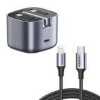 UGREEN Charging Bundle: Nexode 30W GaN Charger + MFi USB-C to Lightning Cable (3.2ft)